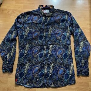 7 Downie St. Men's Shirt Size 8 Large Multi Color London Couture